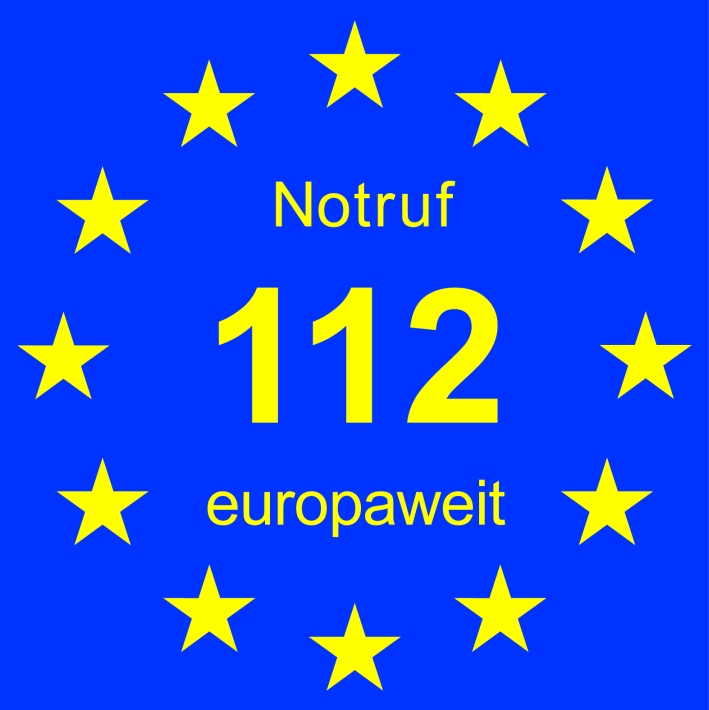 112 Europaweiter Notruf.  Der 11.2. ist der richtige Tag darüber zu informieren