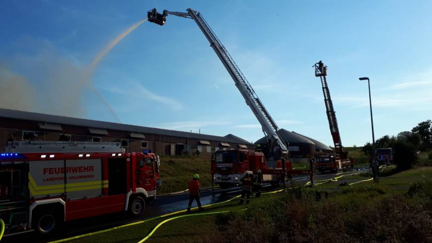 Großbrand im Tier-Versuchsgut der Uni Göttingen in Relliehausen