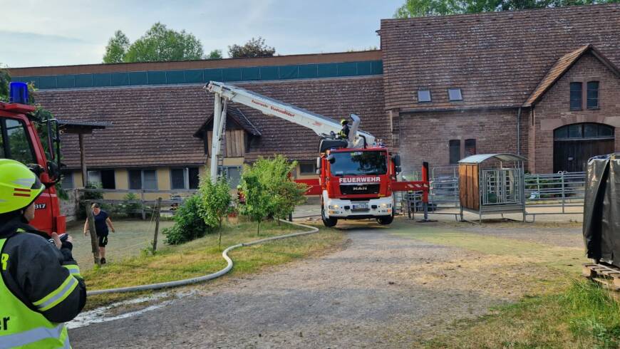 Feuer auf dem Rittergut in Deensen. Mehrere Personen und Tiere im Feuer eingeschlossen