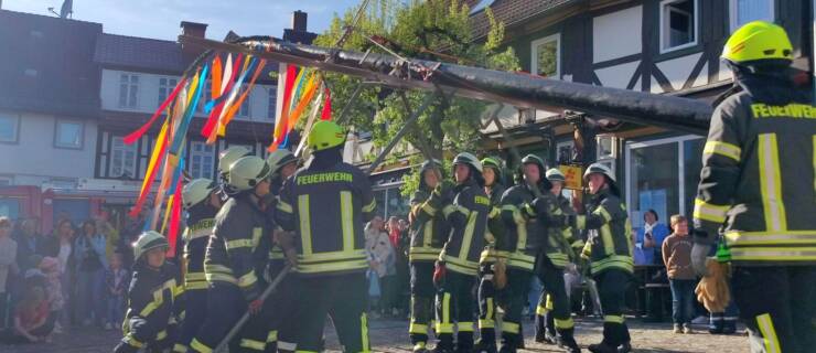 Traditionelles Maibaumaufstellen auch dieses Jahr wieder mit Kindermaibaum