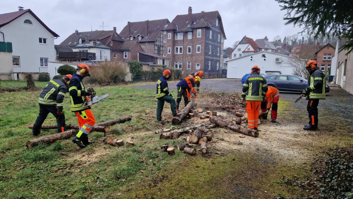 Erster Motorkettensägenlehrgang auf Ortsfeuerwehrebene. Sichere und gute Ausbildung.