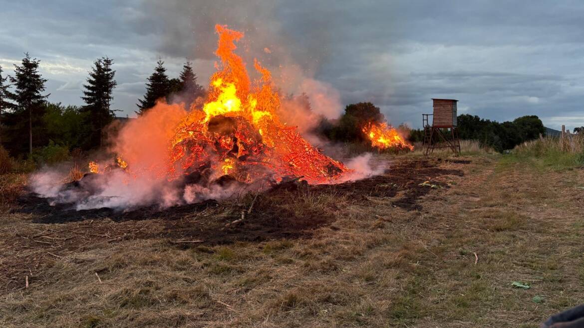 Alarmierung zur Erkundung. Zahlreiche Notrufe aufgrund großem  Feuerschein zwischen Arholzen und Stadtoldendorf