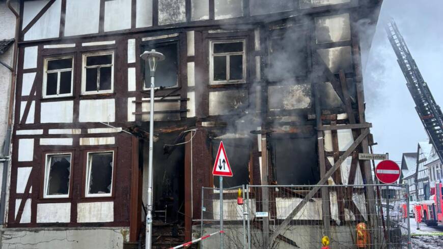 Großbrand in Holzmindener Innenstadt. Löschzug Stadtoldendorf zur Unterstützung im Einsatz